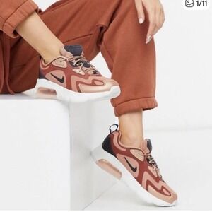 Nike Air Max 200 CT1185-900 Brown Rose Gold Metallic Sparkling Sneaker Women 10